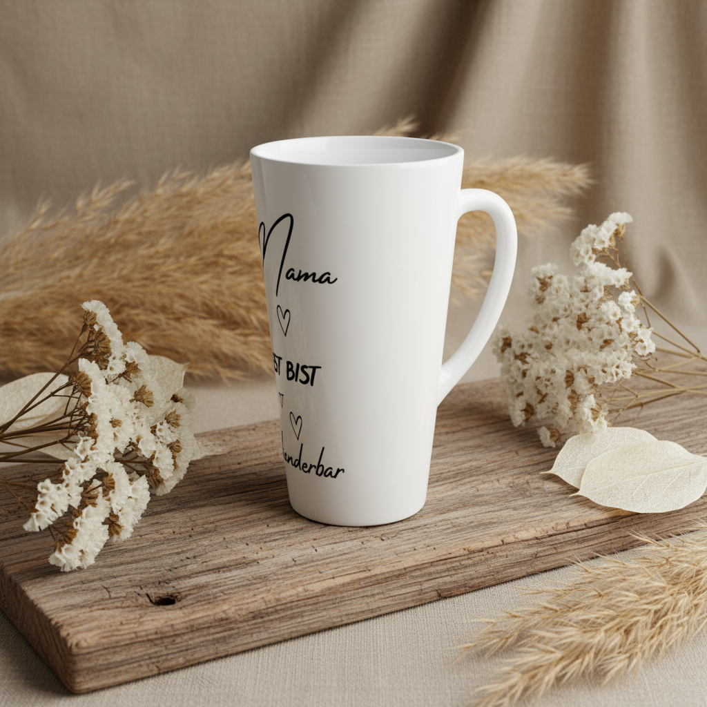 Keramiktasse „Mama du bist wunderbar“ 500 ml – Groß, stilvoll & liebevoll