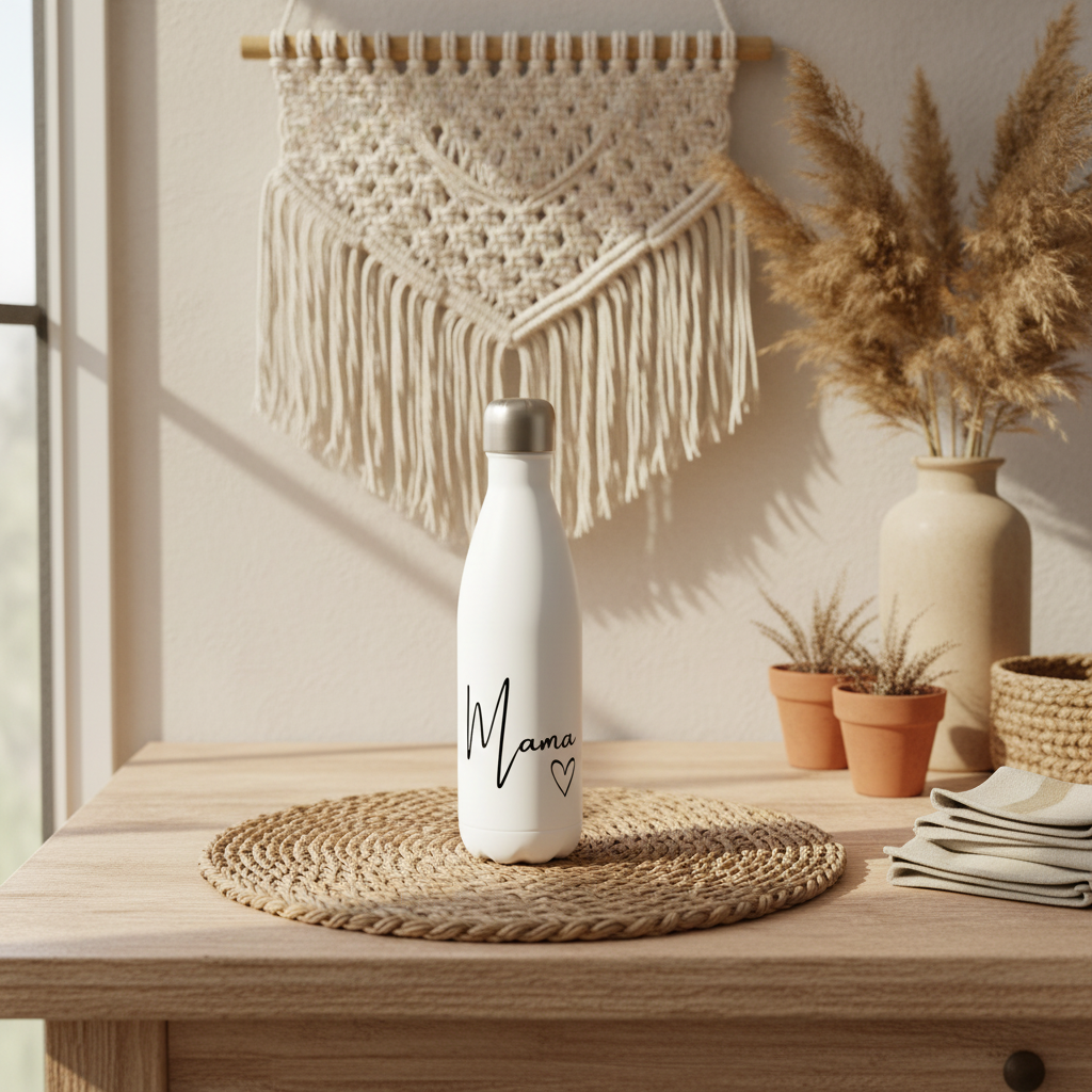 Thermoflasche „Mama“ – Liebevolles Geschenk für heiße & kalte Getränke