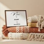 Klassisches Poster „Mama du bist wunderbar“ mit Holzrahmen – Elegantes Geschenk für Mama