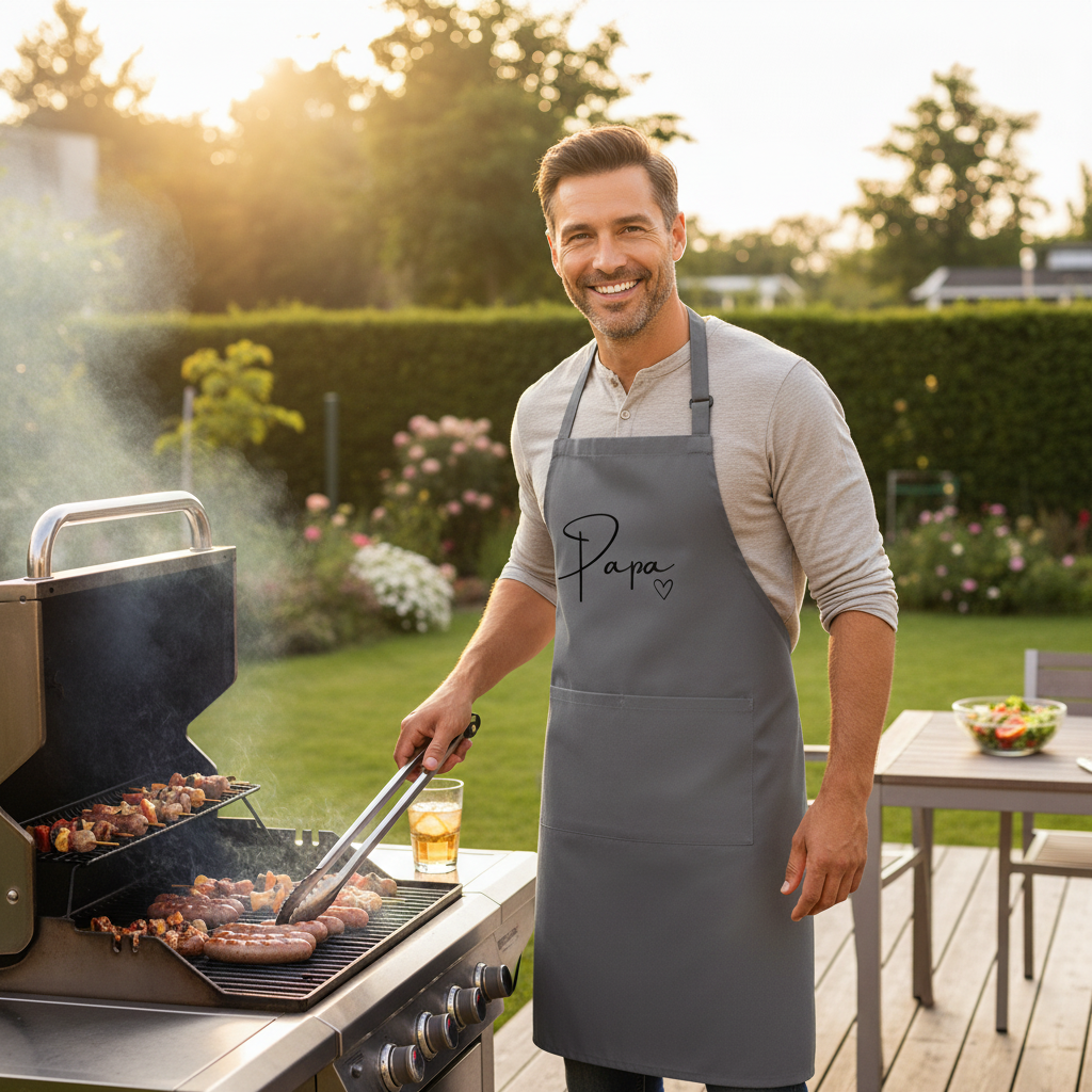 Latzschürze „Papa“ – Perfektes Geschenk zum Grillen & Kochen