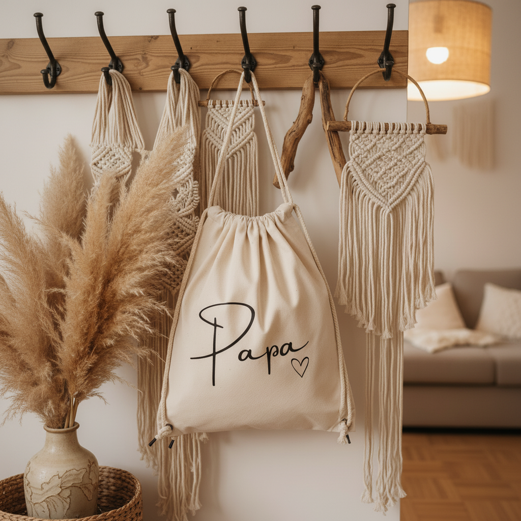 Turnbeutel „Papa“ – Lässiges Geschenk für Alltag, Sport & Gym