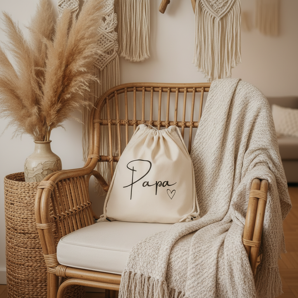 Turnbeutel „Papa“ – Lässiges Geschenk für Alltag, Sport & Gym