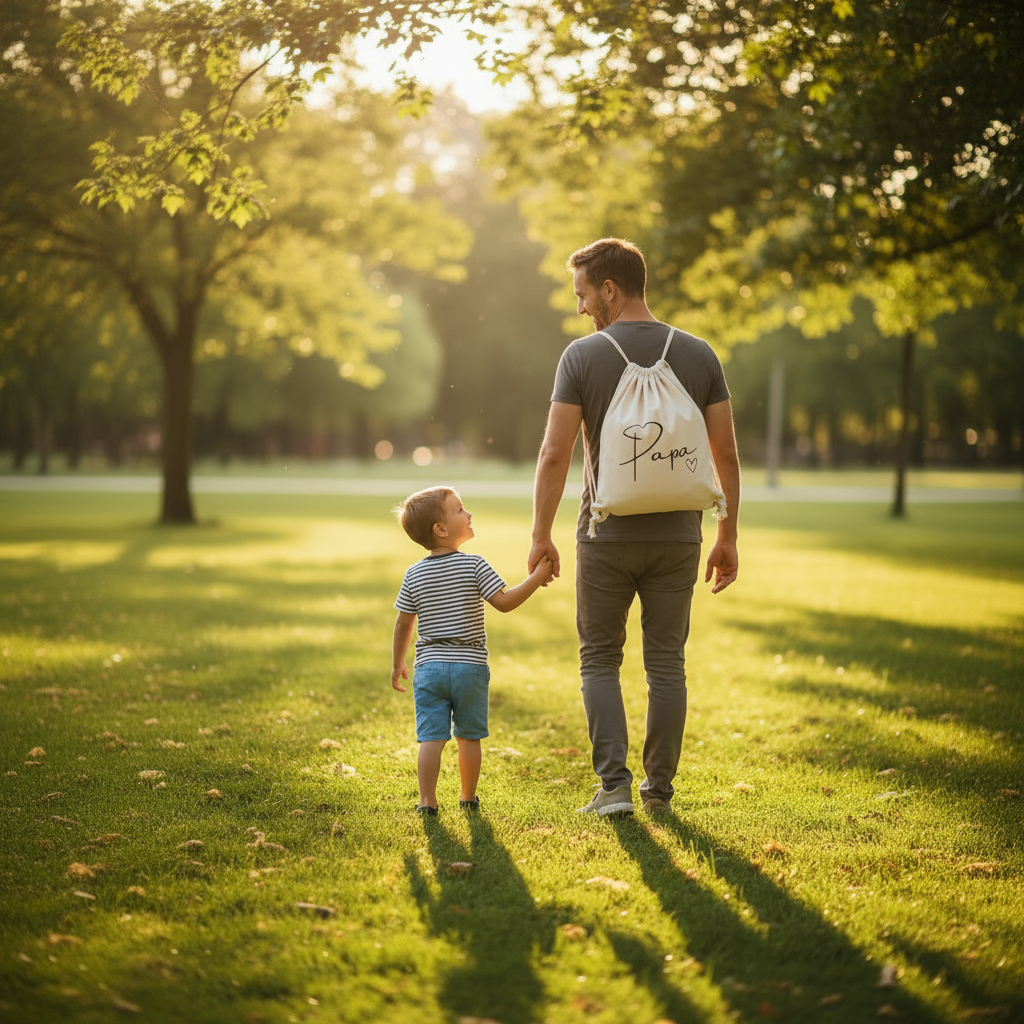 Turnbeutel „Papa“ – Lässiges Geschenk für Alltag, Sport & Gym