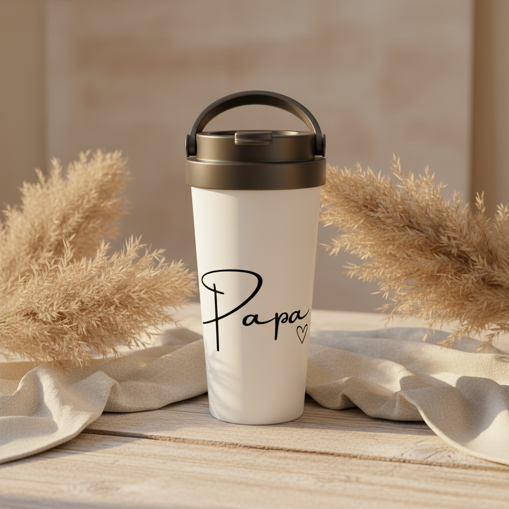 Edelstahl-Reisebecher „Papa“ – Liebevolles Geschenk für unterwegs