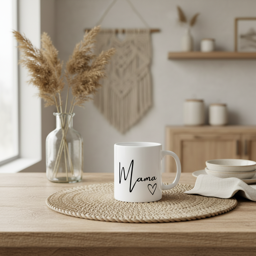 Keramiktasse „Mama“ – Liebevolles Geschenk für Muttertag & Geburtstag