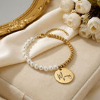 Mama Perlenarmband mit Münzanhänger – Edles Geschenk für die beste Mama