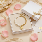 Mama Armband Perlen Gold – Premium Unboxing Geschenkbox Muttertag