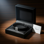 Papa Lederarmband Schwarz Silber – Premium Schmuckbox Geschenk