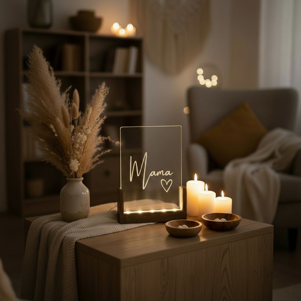 LED Bilderrahmen Mama – Lifestyle mit echtem Produkt