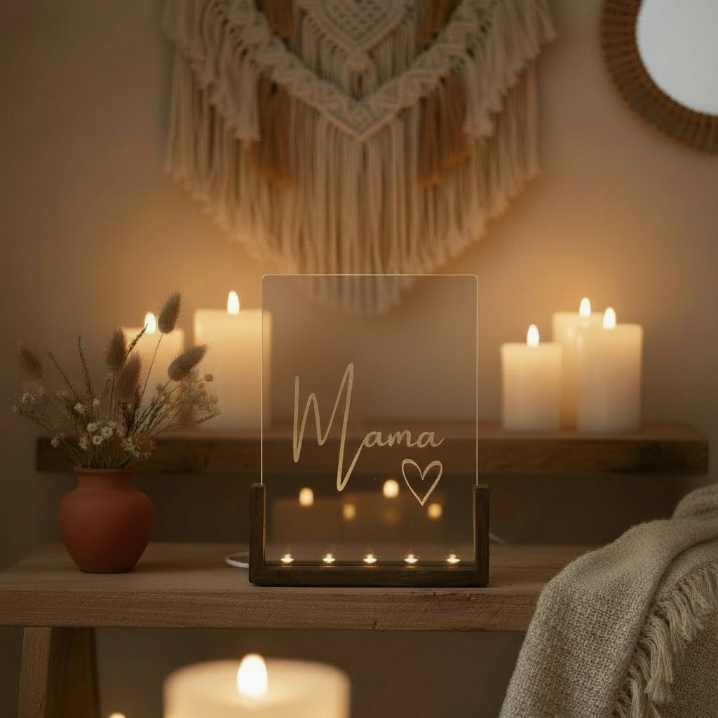 Mama Schriftzug LED – Wohnzimmer