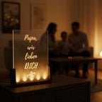 Papa, wir lieben dich – LED Acryl Aufsteller | Vatertag Geschenk für Papa